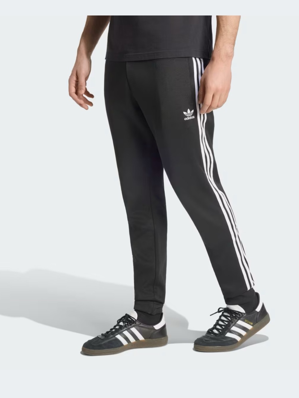 adidas Black Track Pants with White 3-Stripes